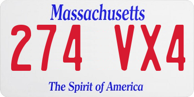 MA license plate 274VX4