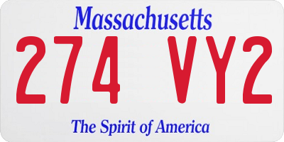 MA license plate 274VY2