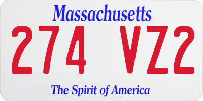 MA license plate 274VZ2