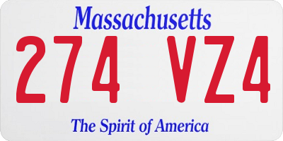 MA license plate 274VZ4