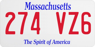 MA license plate 274VZ6