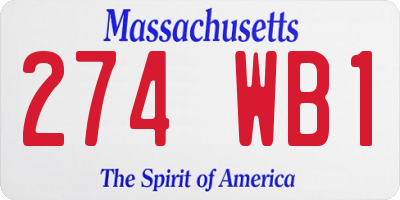 MA license plate 274WB1