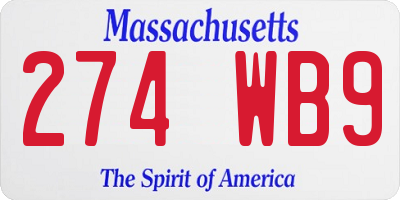 MA license plate 274WB9