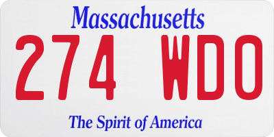 MA license plate 274WD0