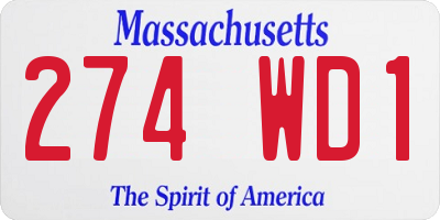 MA license plate 274WD1