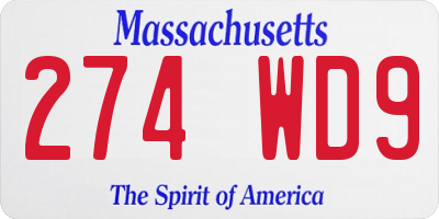 MA license plate 274WD9