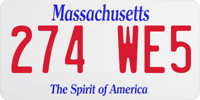 MA license plate 274WE5