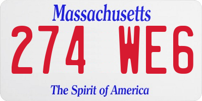 MA license plate 274WE6