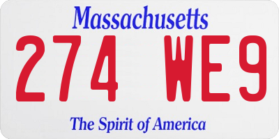 MA license plate 274WE9