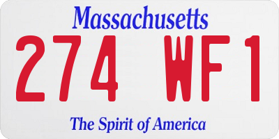 MA license plate 274WF1