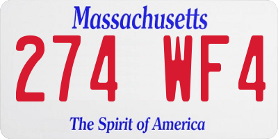 MA license plate 274WF4