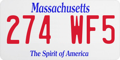 MA license plate 274WF5