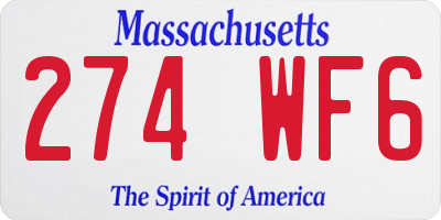MA license plate 274WF6