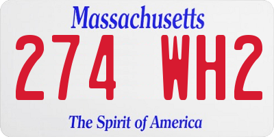 MA license plate 274WH2
