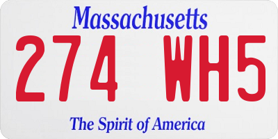 MA license plate 274WH5