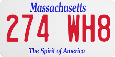 MA license plate 274WH8