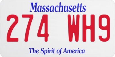 MA license plate 274WH9