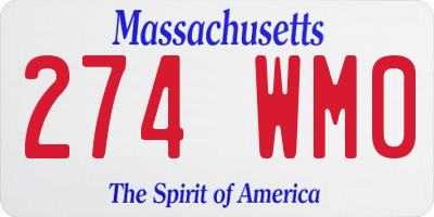 MA license plate 274WM0