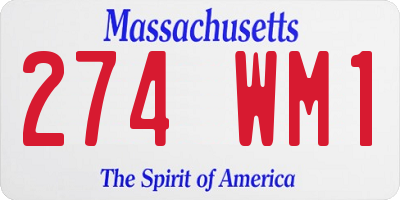 MA license plate 274WM1