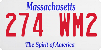 MA license plate 274WM2