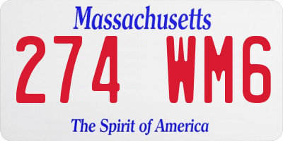 MA license plate 274WM6