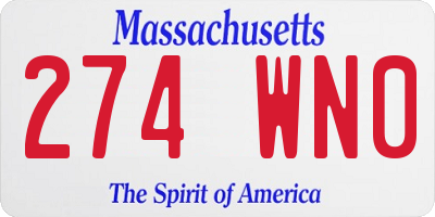MA license plate 274WN0