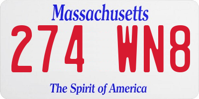 MA license plate 274WN8