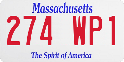 MA license plate 274WP1