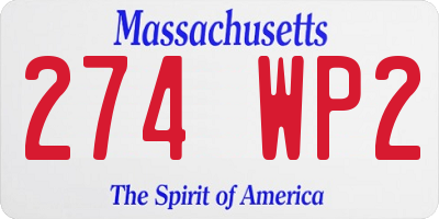 MA license plate 274WP2