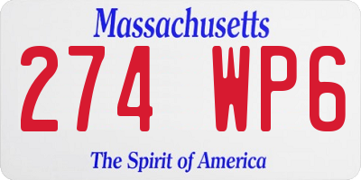 MA license plate 274WP6