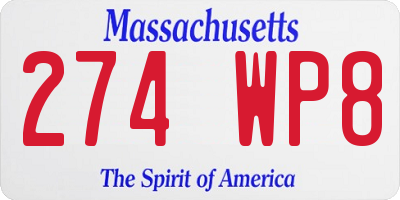 MA license plate 274WP8