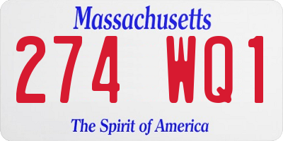 MA license plate 274WQ1