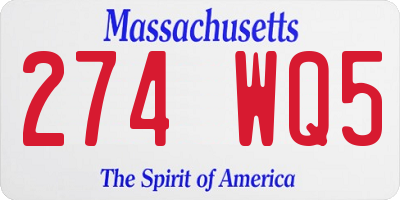 MA license plate 274WQ5
