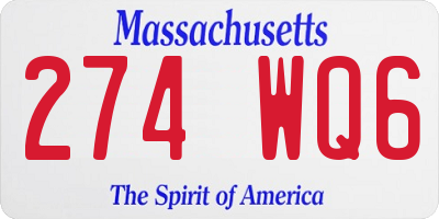 MA license plate 274WQ6