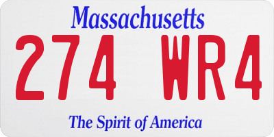 MA license plate 274WR4