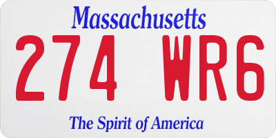 MA license plate 274WR6
