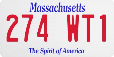 MA license plate 274WT1