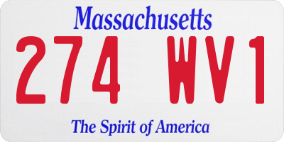 MA license plate 274WV1