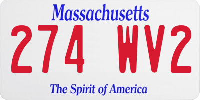 MA license plate 274WV2