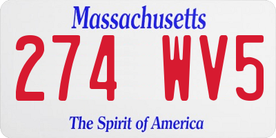 MA license plate 274WV5