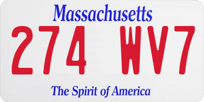 MA license plate 274WV7
