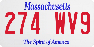 MA license plate 274WV9
