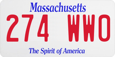 MA license plate 274WW0