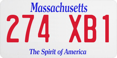 MA license plate 274XB1