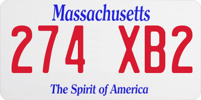 MA license plate 274XB2