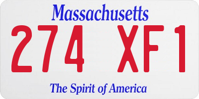 MA license plate 274XF1
