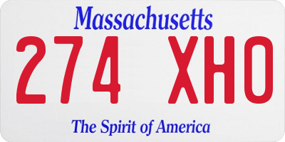 MA license plate 274XH0