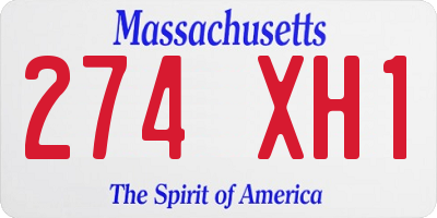 MA license plate 274XH1