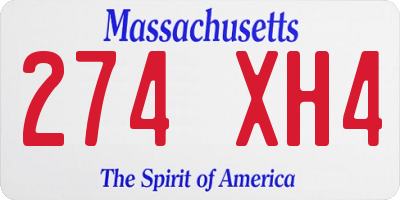 MA license plate 274XH4