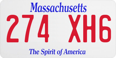 MA license plate 274XH6